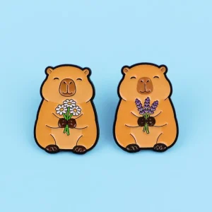 Cartoon Animal Flower Badges Lapel Pins for Backpack Soft Enamel Pin