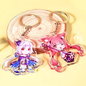 Cartoon Anime Star Transparent Acrylic Charms Custom Promotional Gifts UV Printing Logo Waterproof Acrylic Keychain Double sided