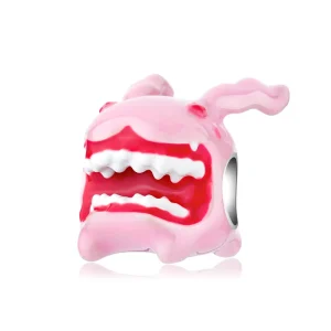 Cartoon Baby Badamon Evolution 925 Sterling Silver Beads Pink Enamel Charms for Jewelry Making Silver Women Original Bracelet
