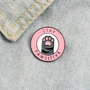 Cartoon Cat Paw Brooch Kitten Coffee Star Cat Alphabet Round Oil Alloy Clothing Accessories Backpack Brooch Badge Lapel Pin