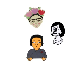 Cartoon Comic Men Women Girl Head Funny Enamel Pins Brooches Fashion Human Badge