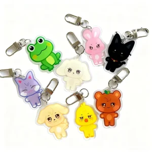 Cartoon Cute Acrylic Pendant Accessories Custom Cartoon Acrylic Keychain Personalized Anime Keyring for Souvenir
