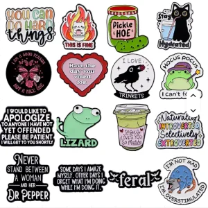 Cartoon Cute Frog Brooch for Clothes Soft Enamel Pin Women Men Lapel Pins for Backpack Quote Badges Jewelry Holiday Gifts