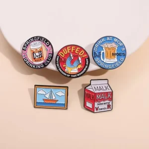 Cartoon Drink Enamel Brooch Backpack Halloween Juice Alloy Badge Steel Golden Bronze Jewelry Gift for Friends Metal Crafts