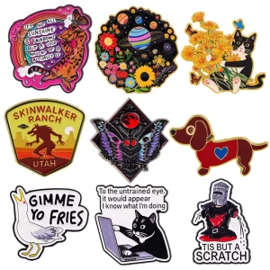 Cartoon Flower Plated 3D Enamel Lapel Pins for Backpack Men Women’s Brooches Clothes Briefcase Badge Jewelry Accessories