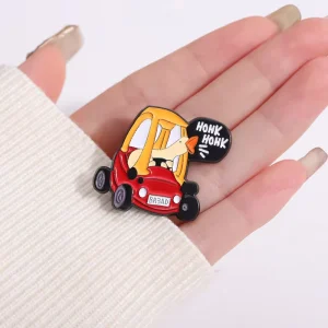 Cartoon Goose Road Rage Enamel Brooch Humor Backpack Badge Clothing Accessories Gift Jewelry for Friends