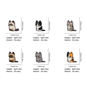 Cartoon Loading Cats 3D Plated Soft Enamel Pins for Men Women Lapel Brooch Jewelry Backpack Accessories