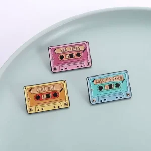 Cartoon Music Enamel Lapel Brooch Pin Funny Bicep Guitar Metal Craft Badge