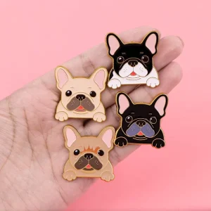 Cartoon Pet Dog Zinc Alloy UV Printing Brooch Cute Puppy for Clothes Backpack Hat Decor Badge Jewelry