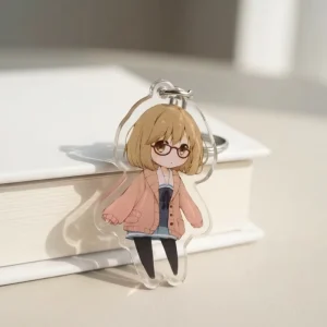 Cartoon Plastic Keychain with Holographic Glitter Epoxy Process Customization for Anime Acrylic Keychain Charms