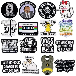 Cartoon Retro Quote Series Enamel Pins Lapel Pins for Backpack Men Brooch for Clothes Badges on Bags Jewelry Accessories