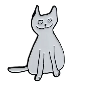 Cartoon Soft Enamel Animals Lapel Pin Metal Dye Black White Cat Pin Badge Funny Coat Chest Brooch Custom Logo Design