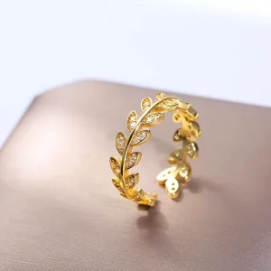 Casual Adjustable Fashion Rings Floral Ring Open Rings for Women Stackable Golden Ring Bohemian Jewelry