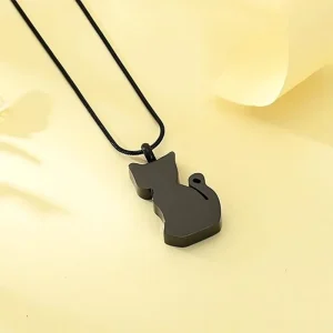 Cat Shape Stainless Steel Eco Friendly Casket & Urn Necklace Cremation Urn Necklace For Cats & Dogs Ashes Memorial