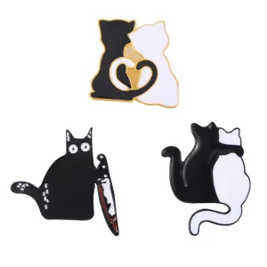 Cat Small Fish Blouse Brooch Cute Cartoon Animal Backpack Pin Unisex Trendy Jewelry Badges Decoration Gift
