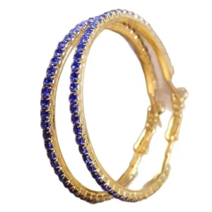 Celebrity Style Exaggerated Oversized Earrings with a Circular Ring Inlaid with Rhinestones, Personalized and Trendy Earrings