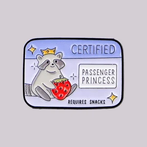 Certified Princess Raccoon Enamel Pin Quote Brooch Lapel Pins Badge Clothing Accessories Animal Jewelry Friends Gifts