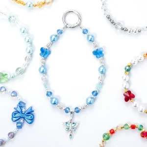 Chain Beaded Imitation Pearl Lanyard Elegant Butterfly Bohemian Wristlet Bracelet with Crystal Accents Women’s Gift