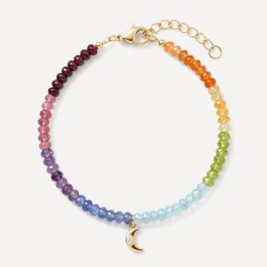 Chakra Natural Gemstone 18K Gold Plated Brass Bracelet Energy Balance Jewelry OEM ODM Low MOQ