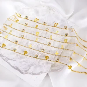 Charm Anklet Multi Style 18K Gold Plated Stainless Steel Waterproof Anti Allergy Non Tarnish for Women Daily Wear Party Gift