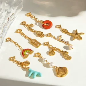 Charm Bar Stainless Steel Pendant Accessories DIY Waterproof Jewelry Pendant 18k PVD Coated Pendant Accessories