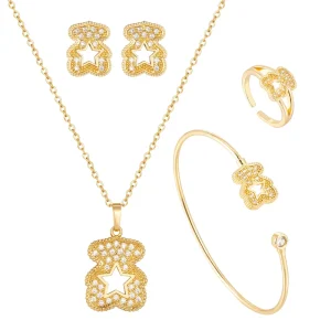 Charm Bracelet Jewelry Designer Fashion Copper Alloy Necklace for Women Shiny Cubic Zirconia Statement Flower Thin Bracelet