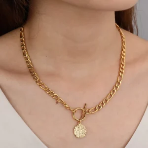 Charm Gold Color Women Fashion Long Chain Necklaces With Pendent Jewelry Accessories Stainless Steel Vintage CN GUA