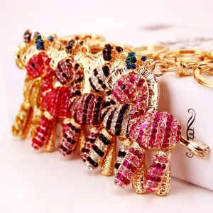 Charm Jewelry Crystal Zinc Alloy Smart Horse Key Chains Ring Rhinestone Bag Keychain Keyring Women