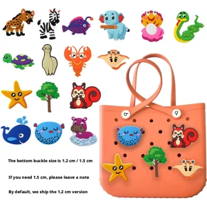 Charms 3-5cm Cartoon Animal Hollow-out Bag Beach Decorative Shoe Ornament Large-size Accessory Diy Detachable Soft-plastic