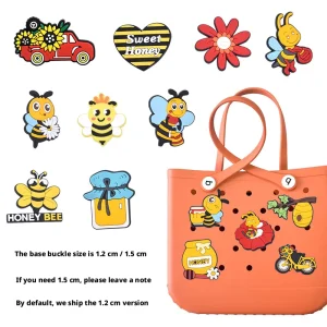 Charms 3-5cm Large Shoe Ornament Beach Bag Bee Accessory Pvc Soft Glue Drop Molding Detachable Decorative Buckle Diy