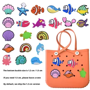 Charms 3-5cm Summer Marine Animal Eva Punched Bag Beach Bag Cross-border Accessory Pvc Soft Rubber Cute Punched Shoe Ornament