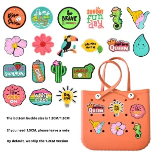 Charms 3-5cm Summer Outdoor Girls’ Series Diy Detachable Beach Bag Perforated Bag Decoration Eva Sandals Shoe Ornament Shoe