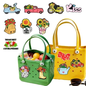 Charms 3-5cm Valentine’s Day Bouquet Eva Beach Bag Ornament Decorative Buckle Diy Detachable Fashionable Punched Bag Accessory