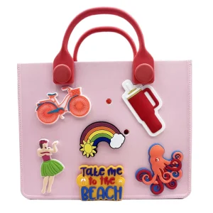 Charms 5-8cm Cross-border Summer Vacation Series Punch-Hole Bag Flower Bag Buckle Made of Pvc Soft Rubber Allows Diy