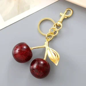 Cherry Apple Keychain Premium Handbag Charm for Women Decorative Pendant Exquisite Fruit Series Designer Bag