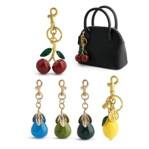 Cherry Bag Charm Gifts Keychain Fruit for Women Luxury Fashion Accessories Cute Pendant Purse Decoration Keychain Fruit