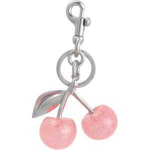 Cherry Fruit Keychain for Women Cherry Bag Charm Red Pink Black Blue Silver Purse Charms Handbag