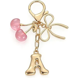 Cherry Keychain Cute Bag Charm Car Keys Gift Women Fashion Keyring Birthday Mother’s Day Purse Accessory Tote Backpack Chain