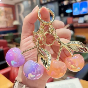 Cherry Keychain Fashion Resin Fruit Bag Charm Key Ring