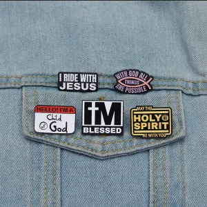 Child of God Enamel Pins Christian Faith Brooch Holy Spirit Quote Badge Jewelry Gift for Religious Friends