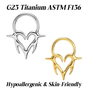 Children’s ASTM F136 Titanium Septum Piercing 16G Nose Rings Punk Labret Lip Pierce Naris Cartilage Gothic Clicker Fashion