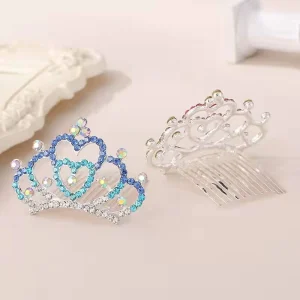 Children’s Crown Hair Accessory Fashionable Princess Colorful Rhinestone Bridal Wedding Jewelry in Alloy Material