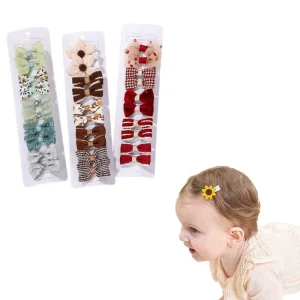 Children’s Hair Clip Set Plaid Polka Dot Flower Girl Bangs Cute Mini Hair Accessories Acetate European American Style Party Use