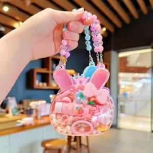 Children’s Handmade Resin Cartoon Sequins DIY Hair Clip Set & Bracelet Gift Box for Girls’ Hair Accessories