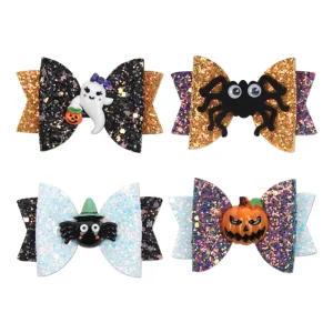 Children’s Holy Festival Hair Accessories 20.2 Million Bow Print Grosgrain Ribbon Flower Hairpin New Cartoon Resin Accessory