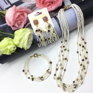 China Factory Direct Resin Natural Stone Necklace Jewelry Set for Women