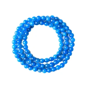 China Manufacturer Natural Blue Apatite Stone Crystal Elastic Bracelet Charms Beaded Fashion Jewelry for Men and Women