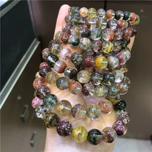 Chinese Factory Color Phantom Crystal 8mm 10mm 12mm Bracelet Women’s Fashion Crystal Jewelry Birthday Gift