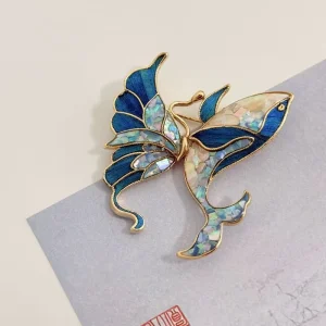 Chinese Style Copper Alloy Butterfly Brooch Pin Fashion Jewelry for Women Engagement Wedding Party Gift Suzhou Handicrafts