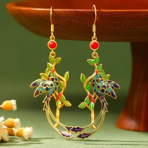 Chinese Style Fashion Women Trendy Earrings New Design Sense Needle Jewelry Gift Earrings for Women